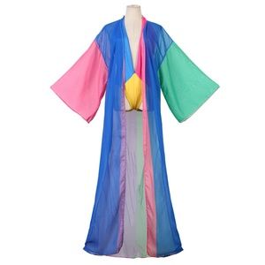 Halter neck one-piece underwear colorful long shawl holiday style two-piece set
